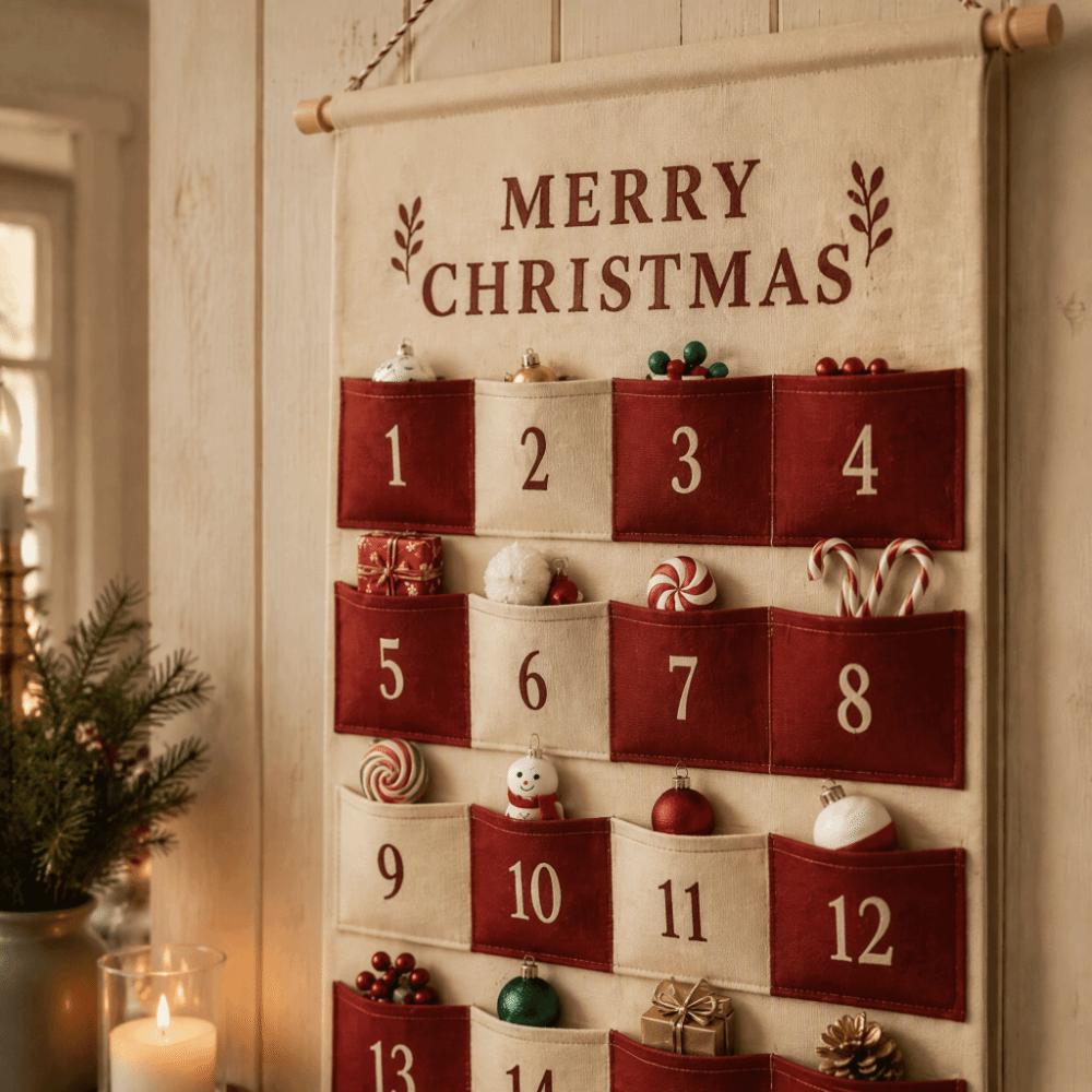 Reusable Christmas Countdown Calendar Fabric Hanging Advent Calendar Advent Calendar Xmas