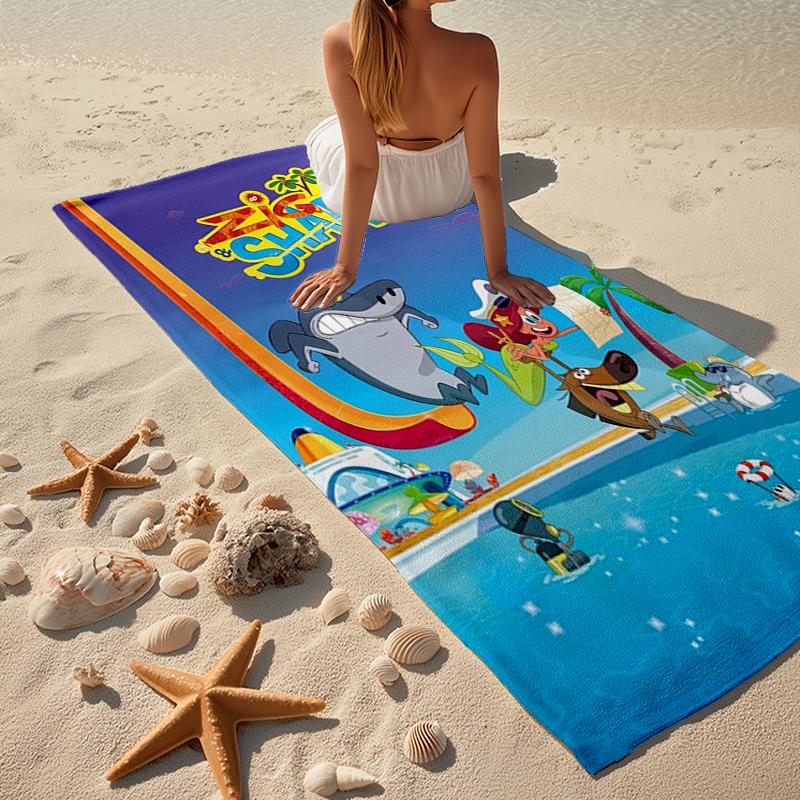 Ultra-Soft Beach Towel with Zig & Sharko Theme,Ideal for Pool - Camping, Diving - Perfect Travel Essential, Vibrant Beach Towel.