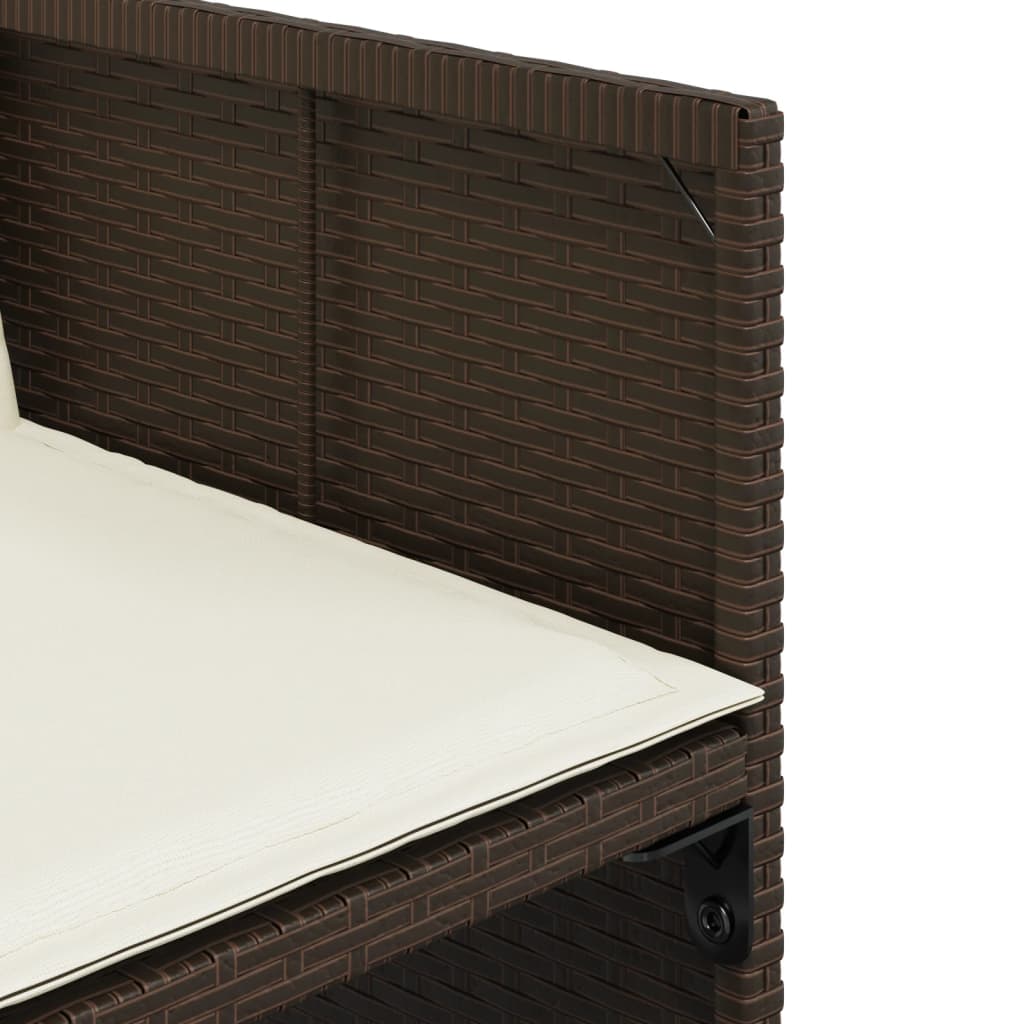 Vidaxl 5-Cz. Garden Furniture Set With Cushions, Brown, Poly Rattan