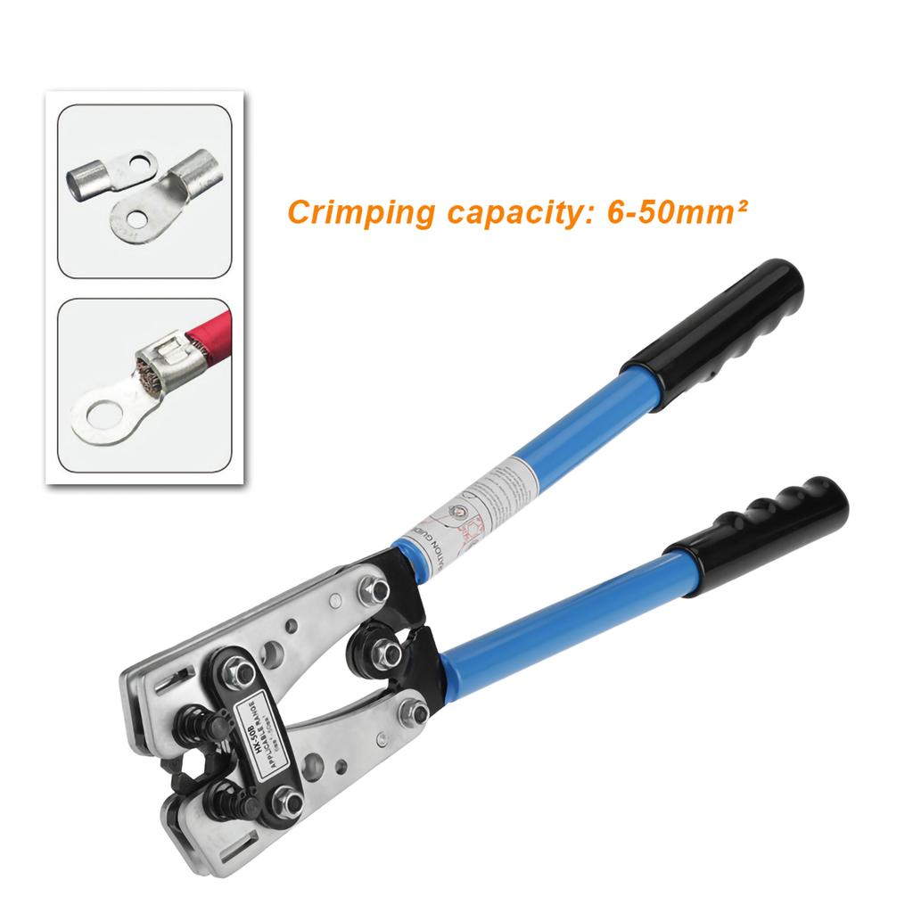 6   50 mm HX 50B Plug Terminal Crimping Tool Cable Wire Lug Hex Terminal Crimper(Blue)