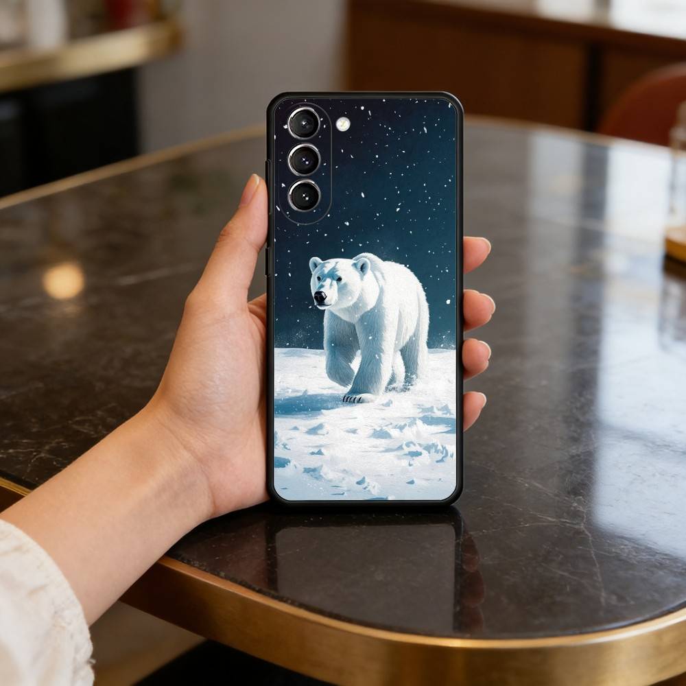 A-Animal P-Polar B-Bear Phone Case For Samsung S25,24,23,22,30,21,10,9,Ultra,Plus,Lite,FE,4,5 G Soft Black Case