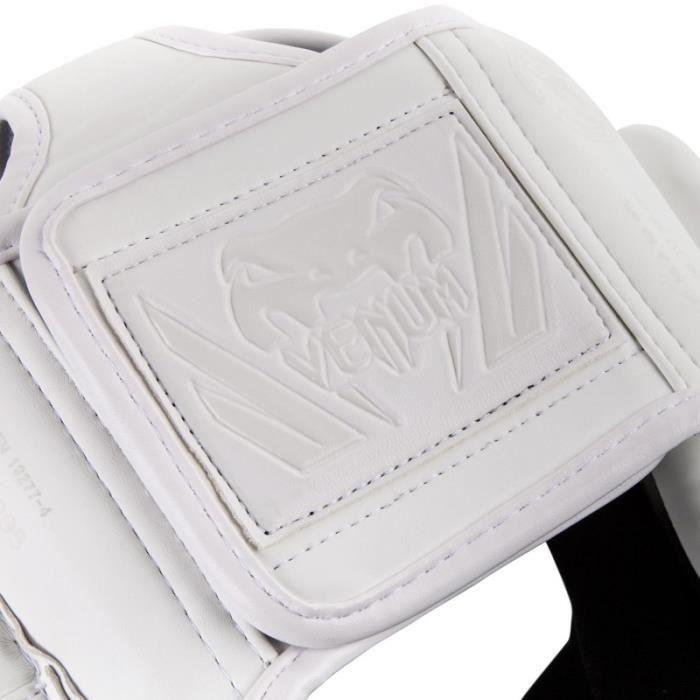 Casque De Boxe - VENUM - ELITE - Cuir Shintex Premium - Mousse Triple Densité - Blanc/Blanc