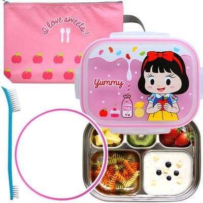 Childrens Stainless Steel Lunch Box Set, Apple Princess, Popular Korean Child Care Products
