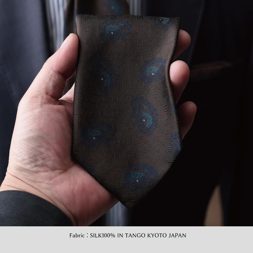 [Y&TAILOR] Necktie, Kyoto-made, Tango-made, Large Pattern, Square, Small Pattern, Paisley Weave Series, 100% Silk, High-Quality, Made in Japan,