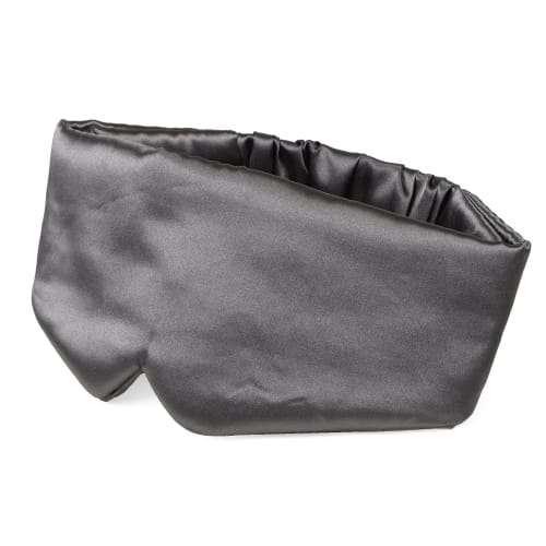Airrail Full Coverage Eye Mask, No Velcro, Elastic Band, Full Coverage, Ear Coverage, Satin Silk, Wide Size (Dark Gray)