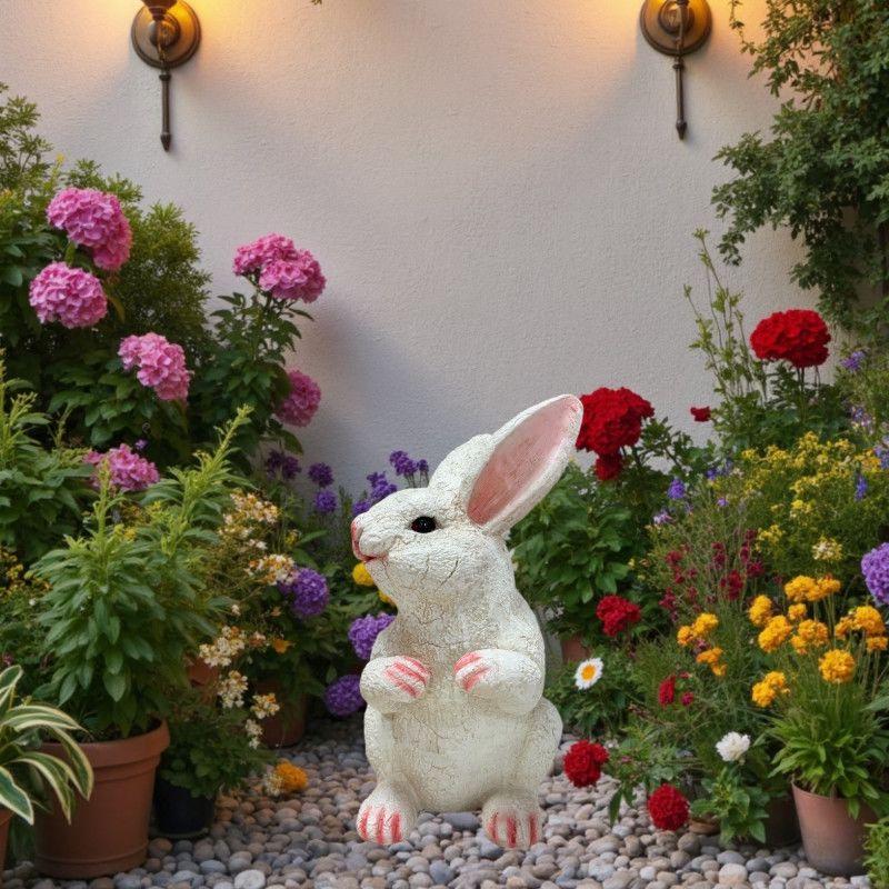 Outdoor Garden Large White Rabbit Decoration for Lawn or Kindergarten