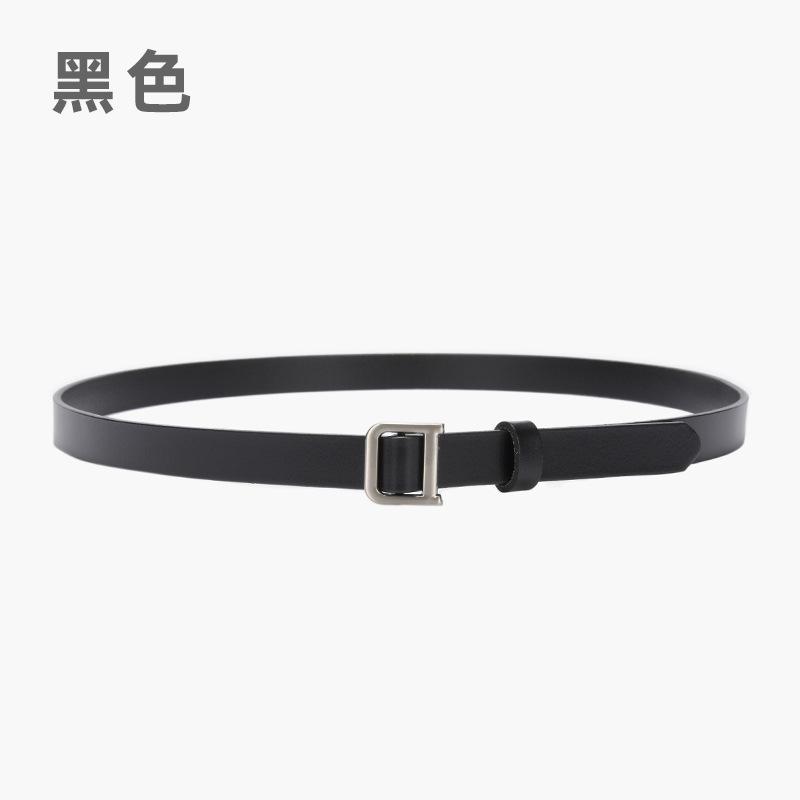 Leather Belt Ladies Jeans Decorative Fine Belt Retro Silver Buckle Women'S Belt Tide