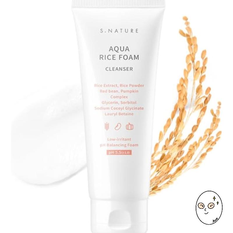 S.NATURE Aqua Rice Low pH Cleansing Foam (160ml)