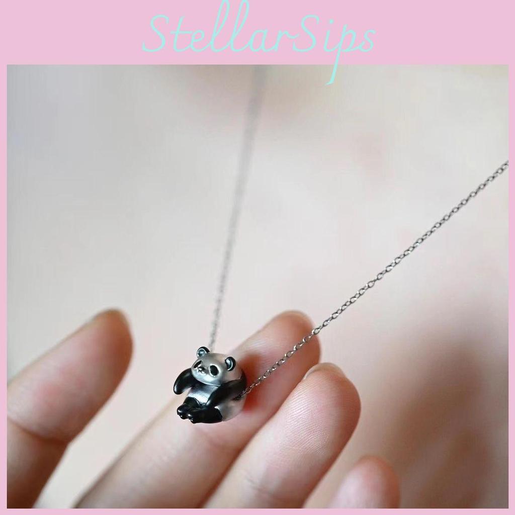 New Chinese Style Panda Pendant Necklace With Cross Chain For Womens Fashion