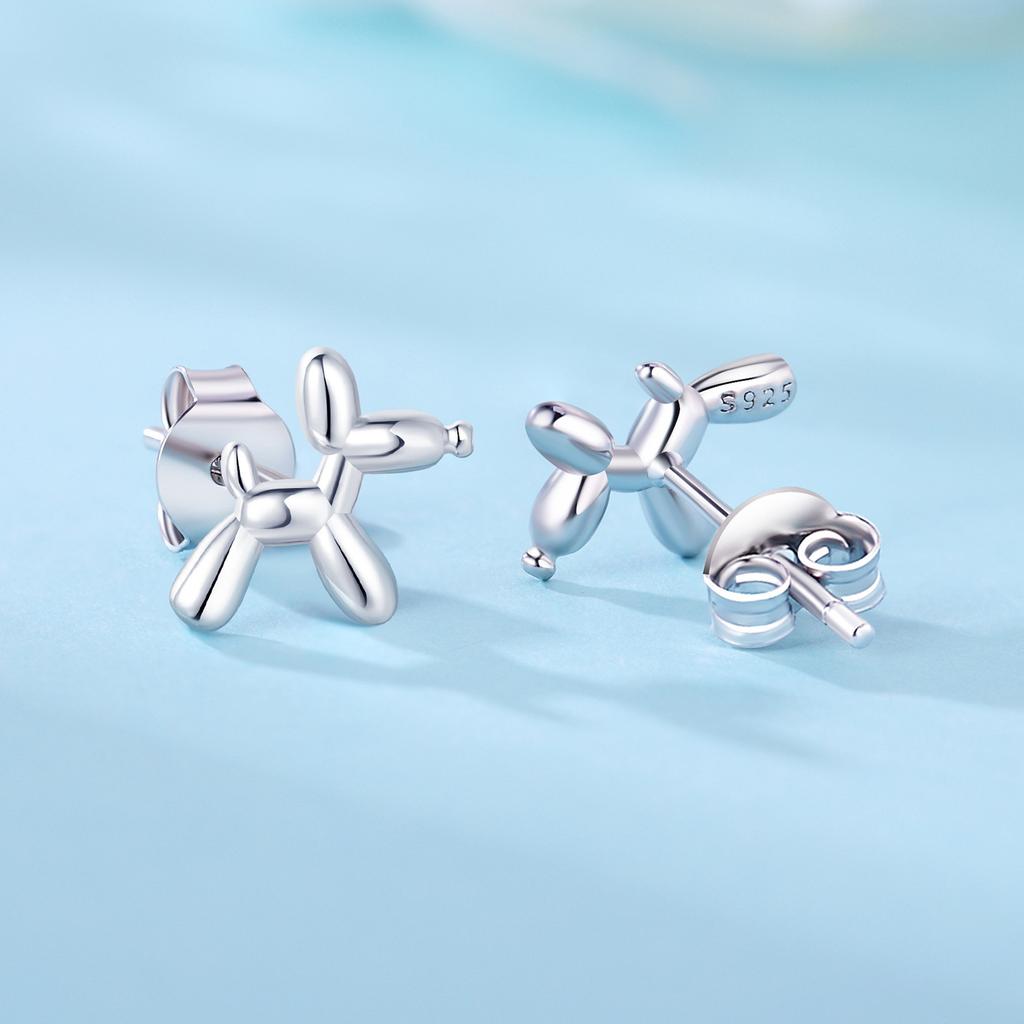 Stud Earrings 9 + Silver Asymmetric Earrings Niche High-End Jewelry Cat Cartoon Earrings Accessories