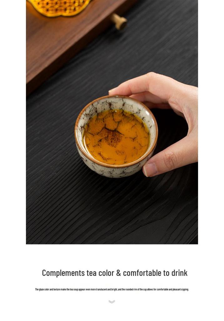 Ceramic Tea Cup Set: Master Kiln Change, Six Colors, Tea Tasting Gift Box, Souvenir & Business Gift.