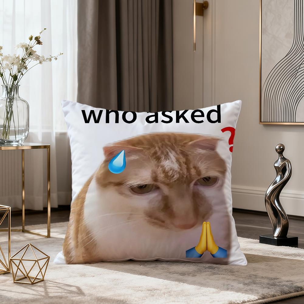 Funny Meme Cute Art Come Here Cat Kawaii Soft Pillow Cover for Sofa Home Living Room Decor Protective Covers Hogar Pillowcase