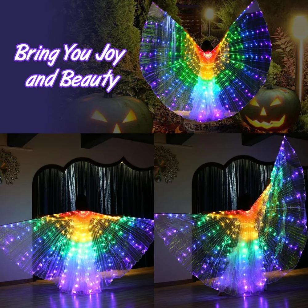 Belly Dance Wings LED Isis Shining Glow Prop For Halloween Performance Adult Angel Party Cosplay Stage Show