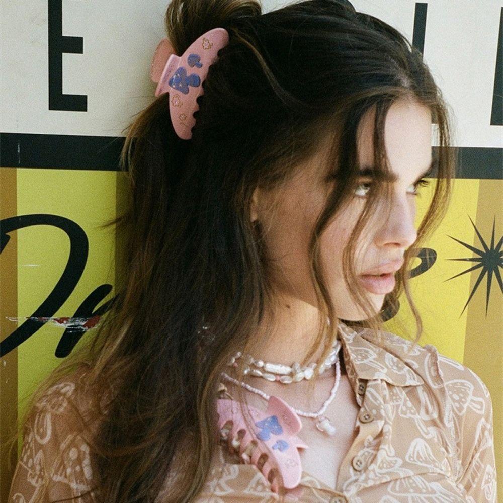 

Заколка для волос с цветком и крабом для девочек, заколки для волос из ацетата, коготь в виде гриба, корейские заколки для волос, женские заколки в виде акулы