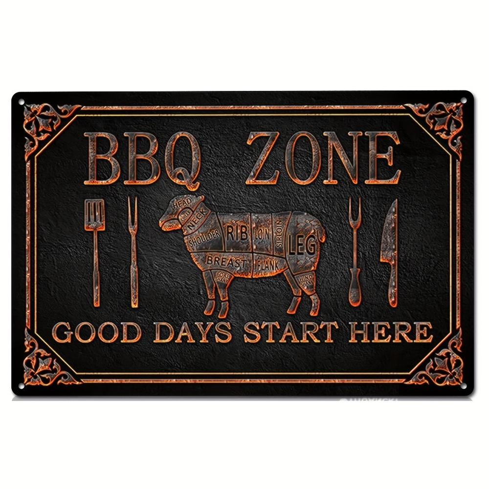 Vintage Metal Tin Poster BBQ Beer Bar Retro Metal Tin Signs Posters Plate Wall Decor for Bar Restaurant Cafe Clubs Retro Plaque