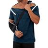 Men's Color - Recovery Gown, -away Short Sleeves, Full-open Front, Side Button Design.