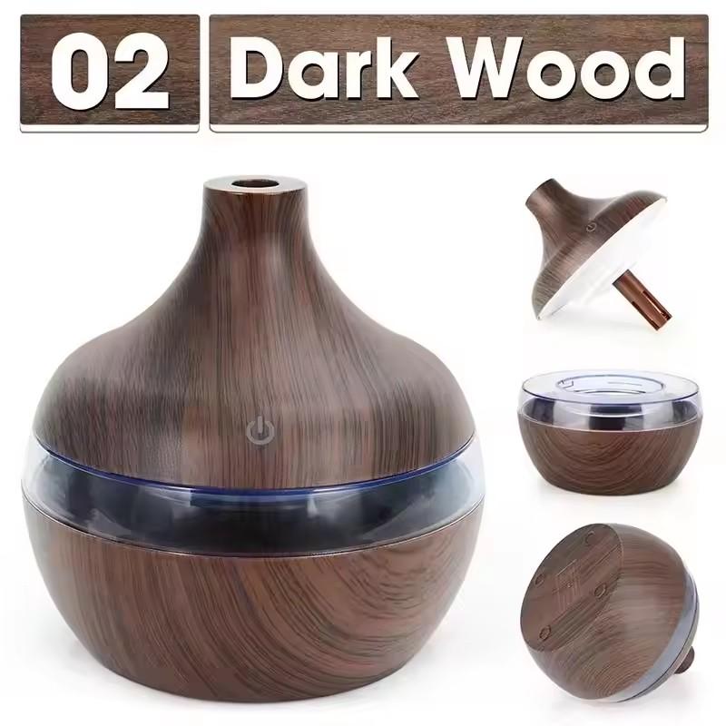 300ml Humidifier Electric Aroma Air Diffuser Wood Ultrasonic Air Humidifier Essential Oil Aromatherapy Cool Mist Maker For Home