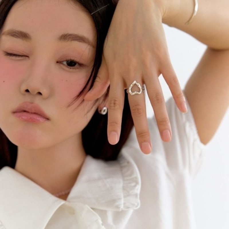 moi moi Melting heart open ring