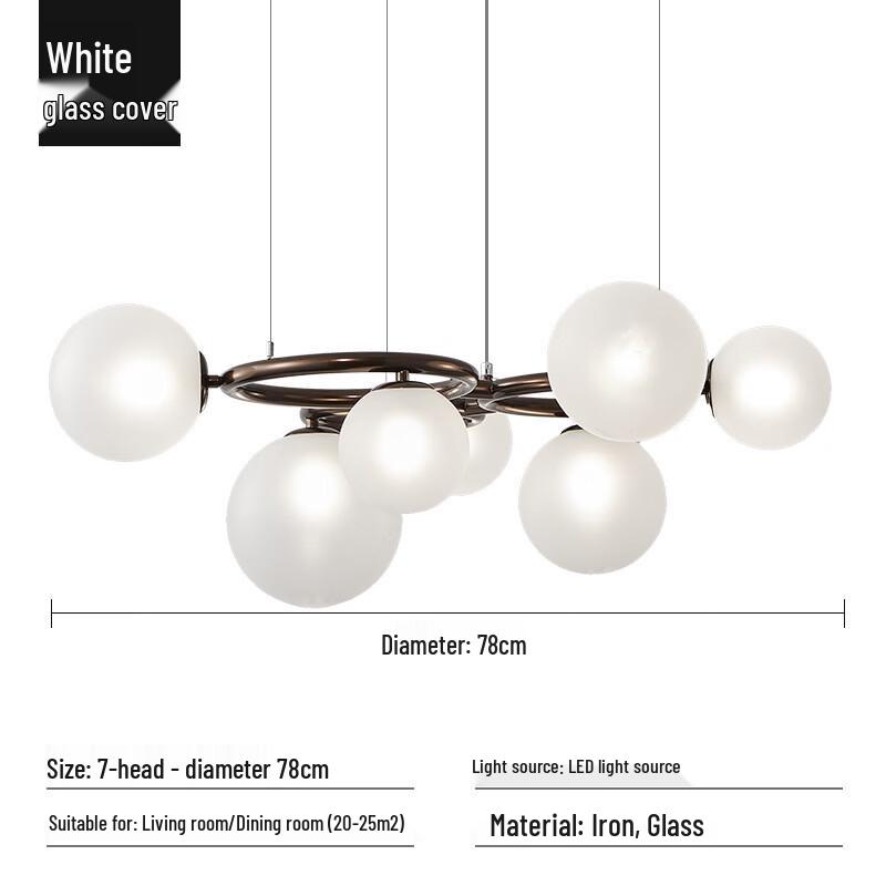 NuFeng Modern 7-Head Glass Chandelier