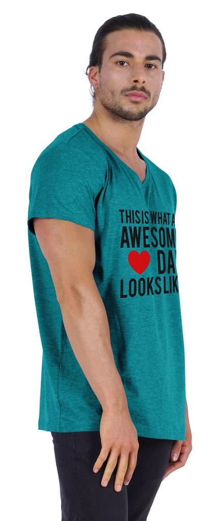 Inkmeso   This Is What An Awesome Dad Looks Like   Quotes Tshirt For Men Cotton Jersey Novelty Humor Tee