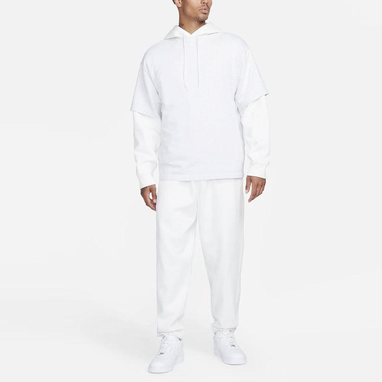 Nike Solo Swoosh Solid Logo Round Neck Loose Fit Short Sleeve T-Shirt Men Tops White FB7865-051
