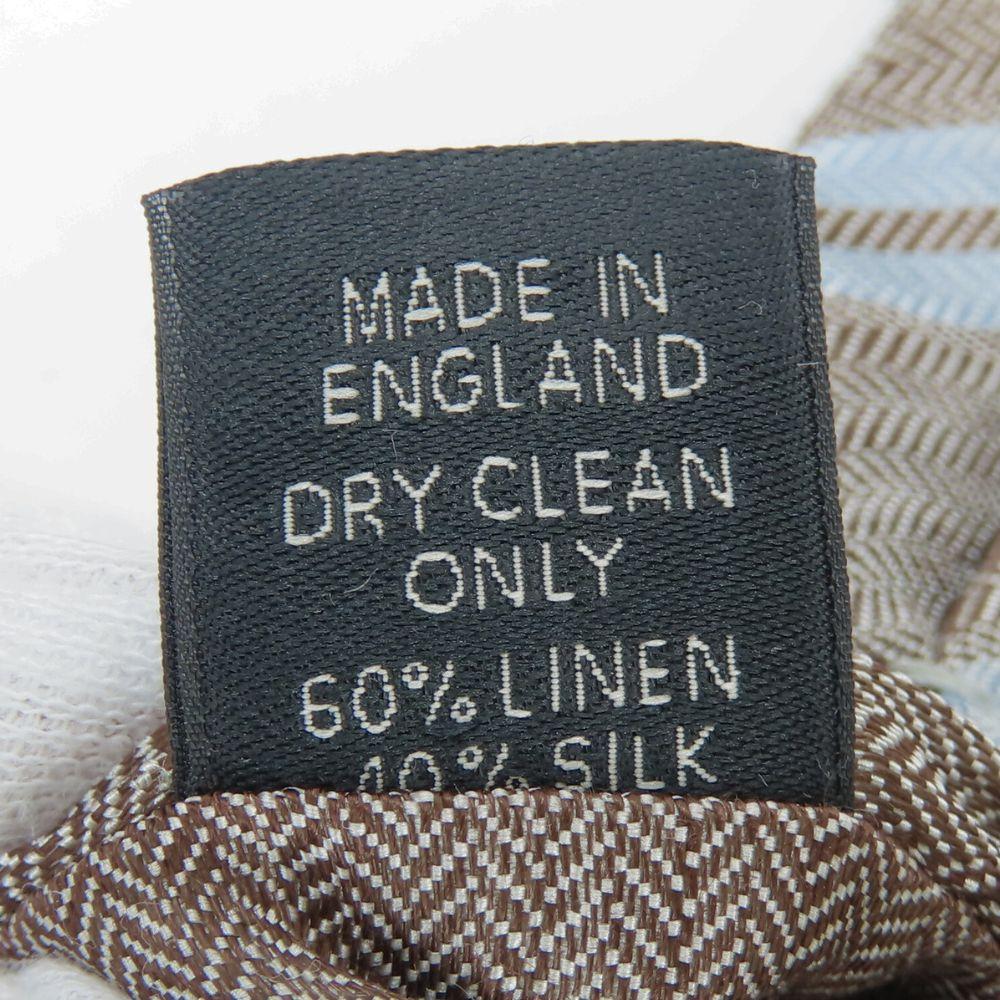 Used Dunhill Tie Herringbone Linen/silk Gurege Light Blue Regimental