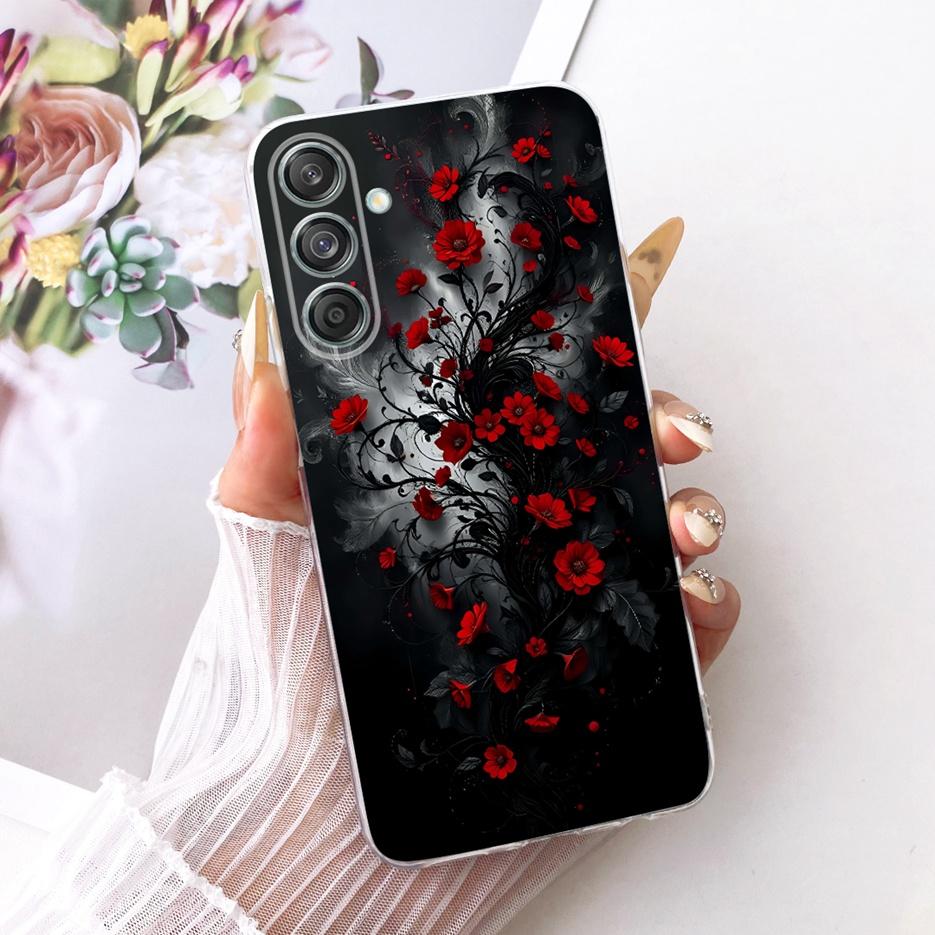 Etui do Samsung Galaxy M55 SM-M556B Nowe Kwiaty Motyl Malowane Pokrowiec Miękki Silikonowy Etui Do Samsung M55 M 15 Galaxy M15 Torby