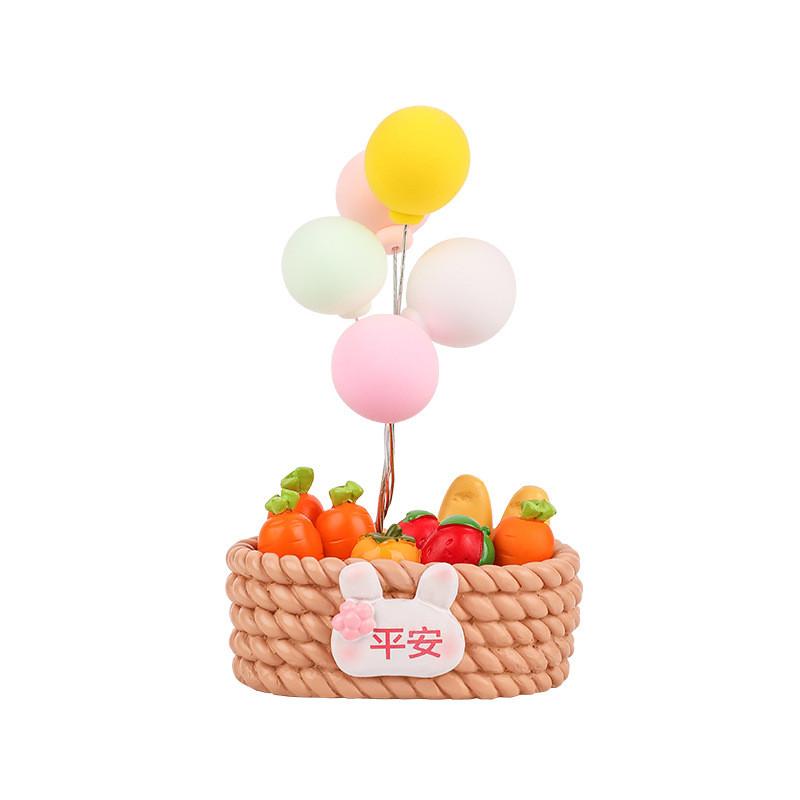 Resin Peace Balloon Flower Basket Car Decor With Minimalist Style For Vehicle Interior