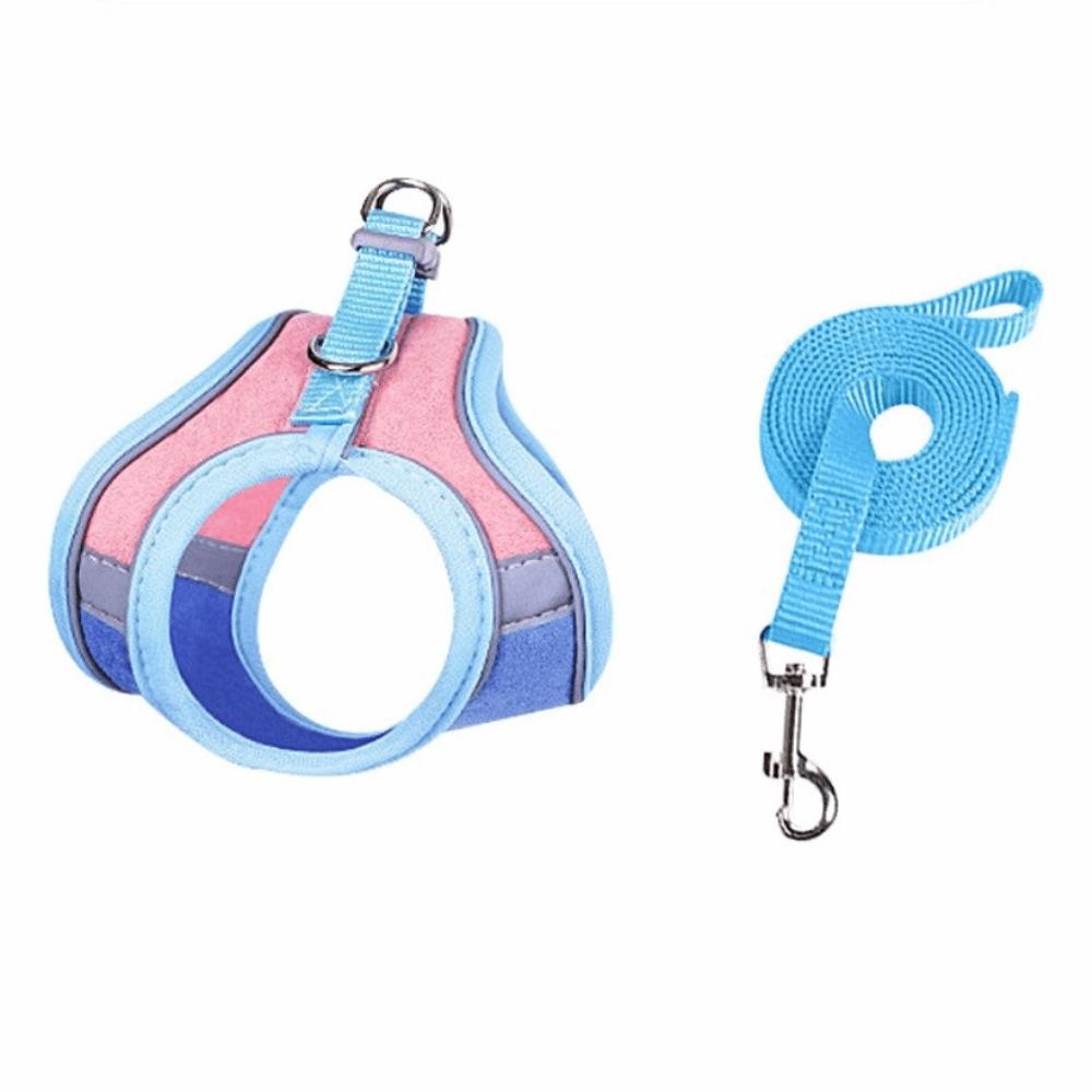 

Suede Bunny Harness Adjustable Size Rabbit Leash Vest New Small Pet Harness for Walking S синій