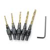 5PCS Countersunk Woodworking Drill Bit Set Drill Guide Holes for Screw Sizes #6 #8 #10 #12 #14 High Precision Tools