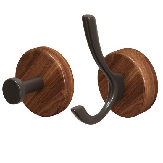 Adhesive Wall Hook No Drill Rustproof Hook with Retro Wood Grain Pattern Hanger for Bathroom