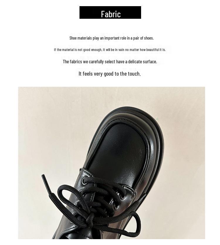 Women's British Style Black Leather Thick-Soled Loafers - 2026 Spring/Summer Collection Versatile Flats