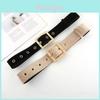 Fashionable Gold Square Buckle Suede Women Casual Waist Belt For Dresses And Outerwear