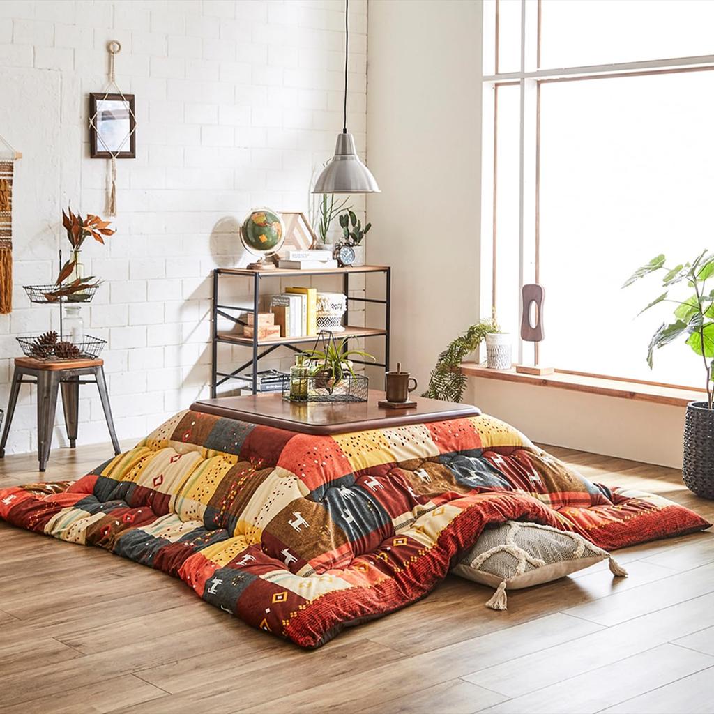 Ikehiko Kotatsu Futon Square Cynthia 205 X 205 Cm Red Washable Made In Japan Approx. #5189219