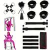7pcs Set Adult Erotic Bondage Restraint Kit BDSM Sex Furniture Tie Down Kits Indoor Any Furniture Bondage Tie Down Props With Feathered Leather Slap B