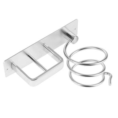 Aluminio Espacial Sin Taladro Soporte de Pared para Secador de Pelo y Almacenamiento