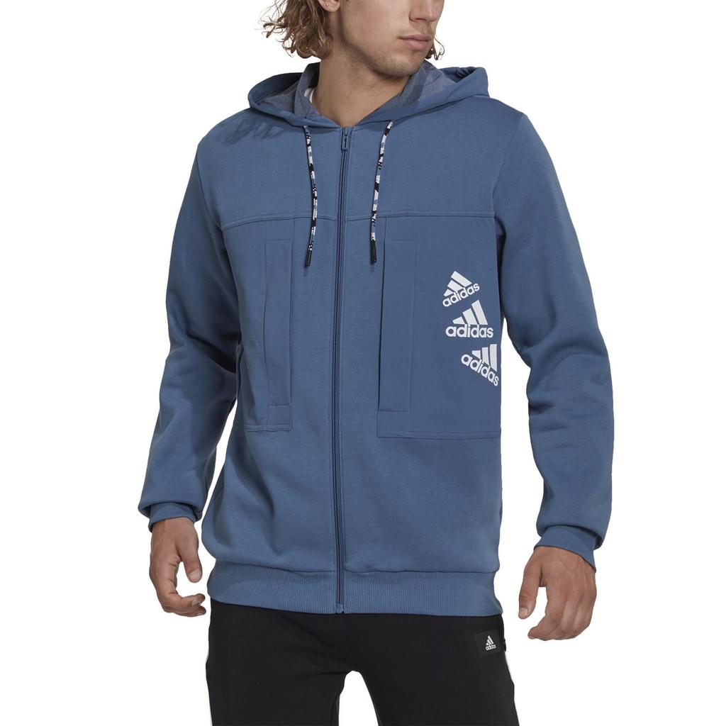adidas Jackets Men's Blue Hooded Thickened Other HL9379