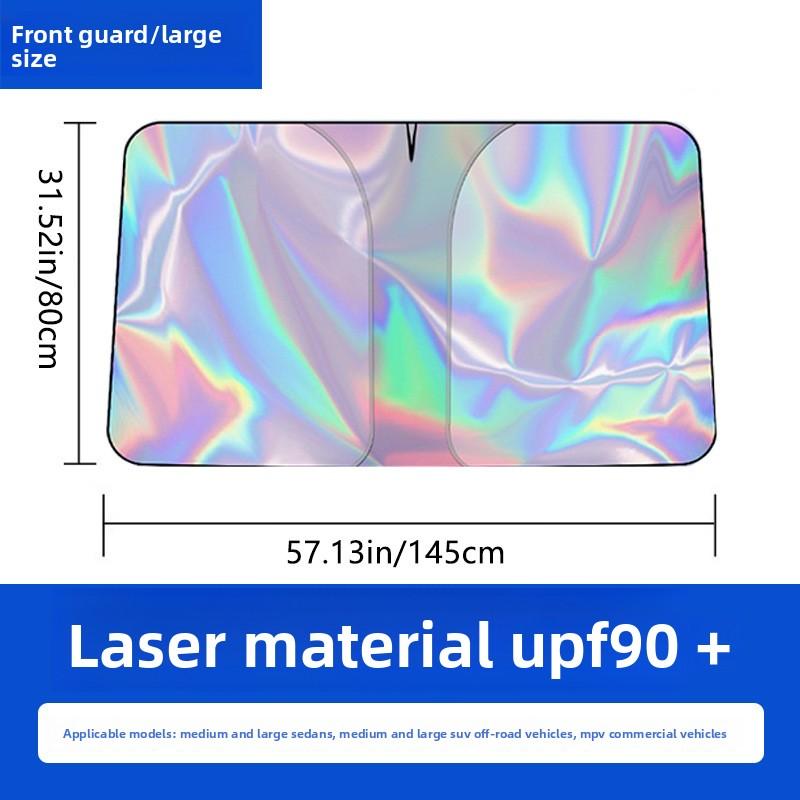Titanium Silver Alloy Car Windshield Laser Sunshade -Four Layer Physical Material, UV Protection, Heat Insulation, Shading, Car Sunshade, Car Sunshade