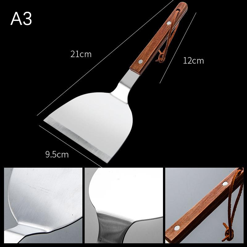 

Багатоцільова лопатка для приготування стейків з нержавіючої сталі, дерев яна ручка, лопатка для піци, лопатка для млинців, лопатка для яловичини, скребок для кухні, інструмент для випічки