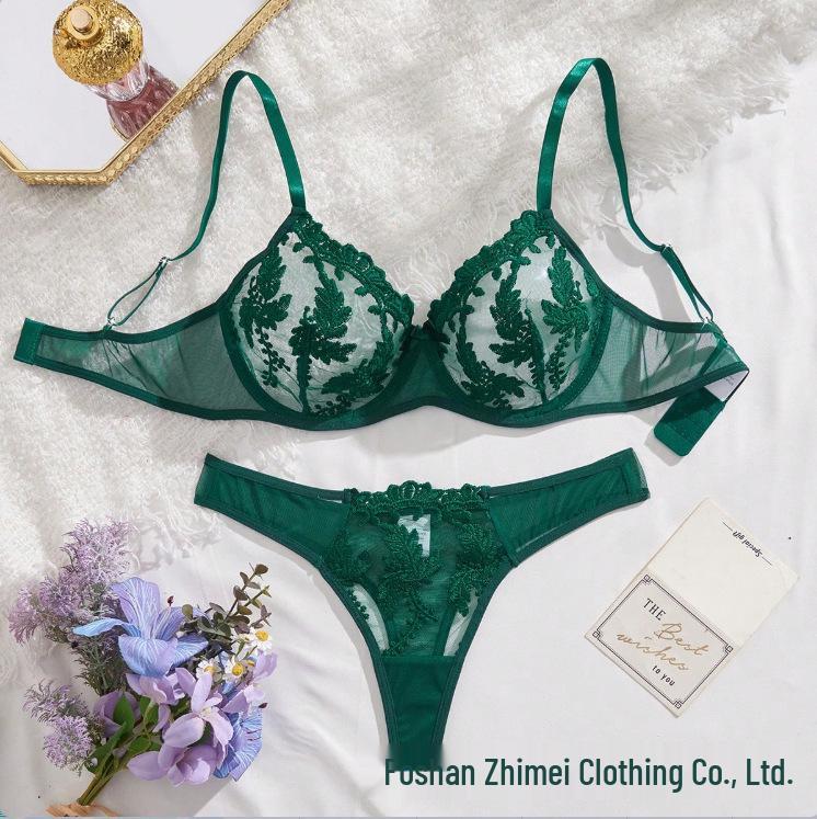 Y Moda Zarif Nakışlı Çiçekli İç Giyim Seti - Zarif İki Parçalı Sütyen Seti