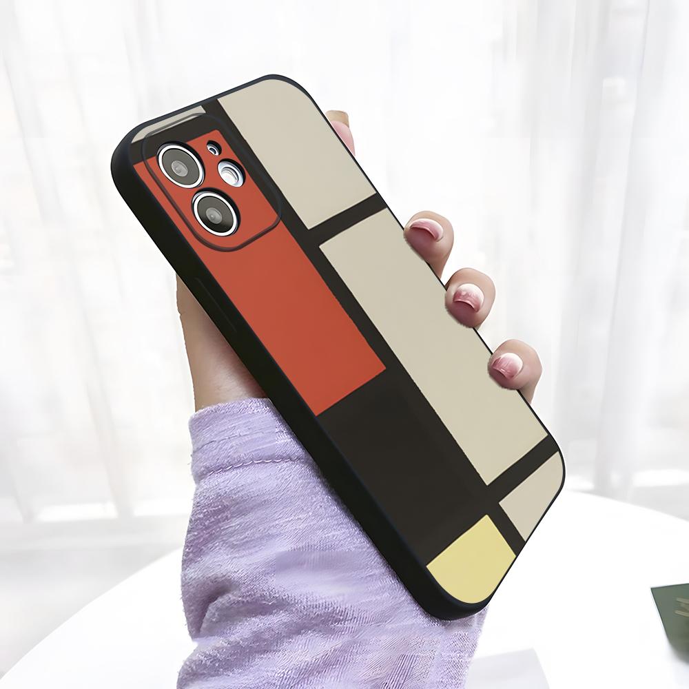 Pattern Abstract Piet Mondrian Phone Case For IPhone 17 Pro Max 15 Pro 16 14 Plus 12 13 Mini 11 Pro Shockproof Soft Cover