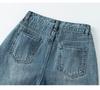 Korean-Style High-Waisted Wide-Leg Jeans for Women - Autumn/Winter, Loose Fit, Plus Size, Floor-Length Trousers