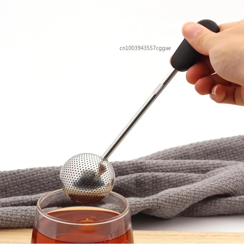 Multifunction Tea Infuser Single-sided Rotating Tea Infuser Ball Tea Filter Mesh With Soft Handle Portable Fine Mesh Filter