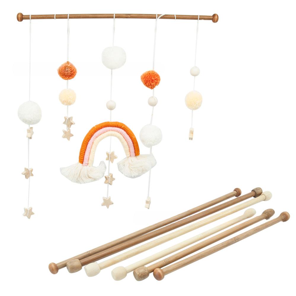 4pcs Bamboo Hanging Rods - Macrame Weaving Poles for Wall Tapestry & Mobile Making