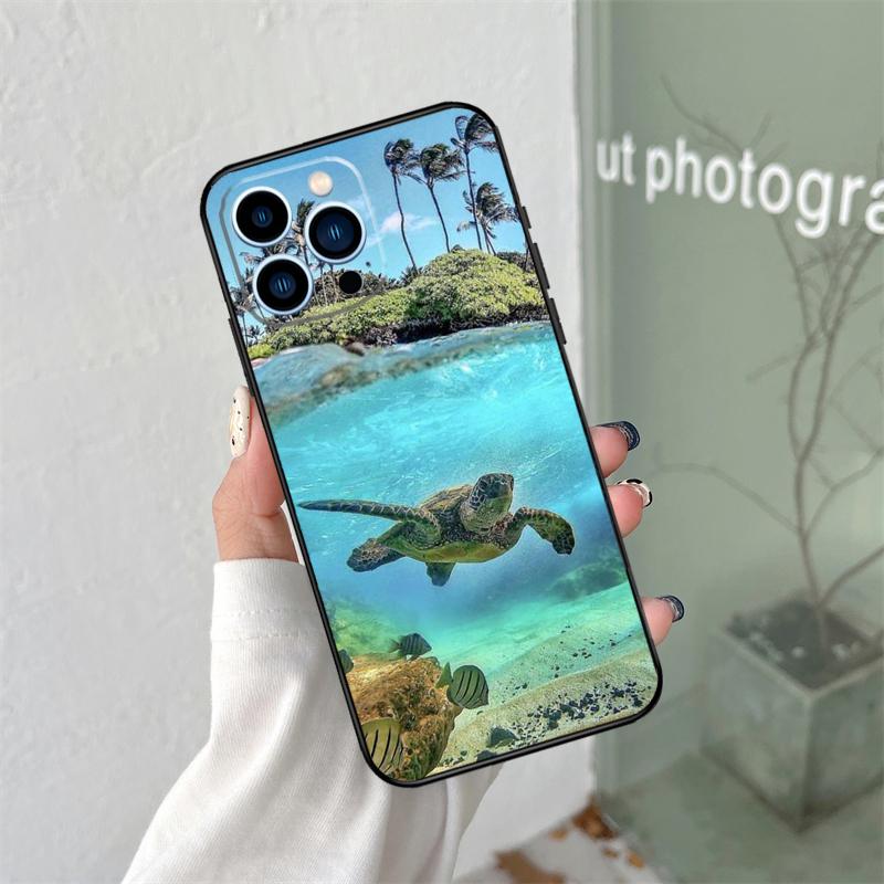Cute Cartoon Turtles Silicone Soft Case For iPhone 17 Air 11 14 16 15 Pro Max 12 13 Mini 16 Plus 16e Back Cover