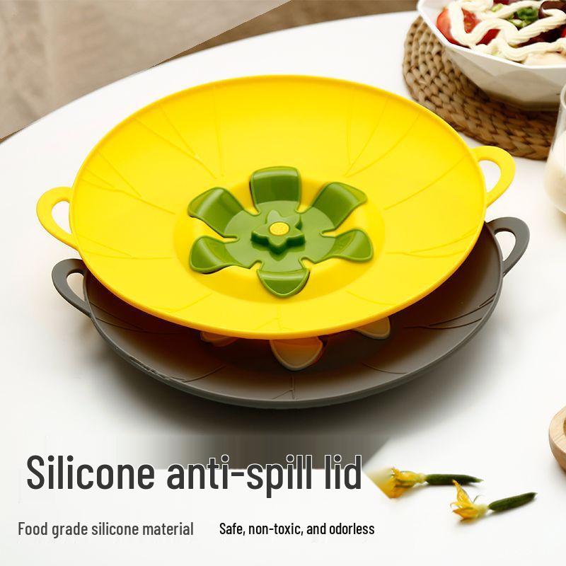 Foldable, High Temperature Resistant, Food-Grade Silicone Anti-Overflow Pot Lid for Soup and Porridge
