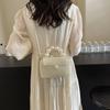Borsa a tracolla piccola in perle tessuta a mano alla moda versatile mini borsa quadrata squisita portatile con catena di perle borsa da donna