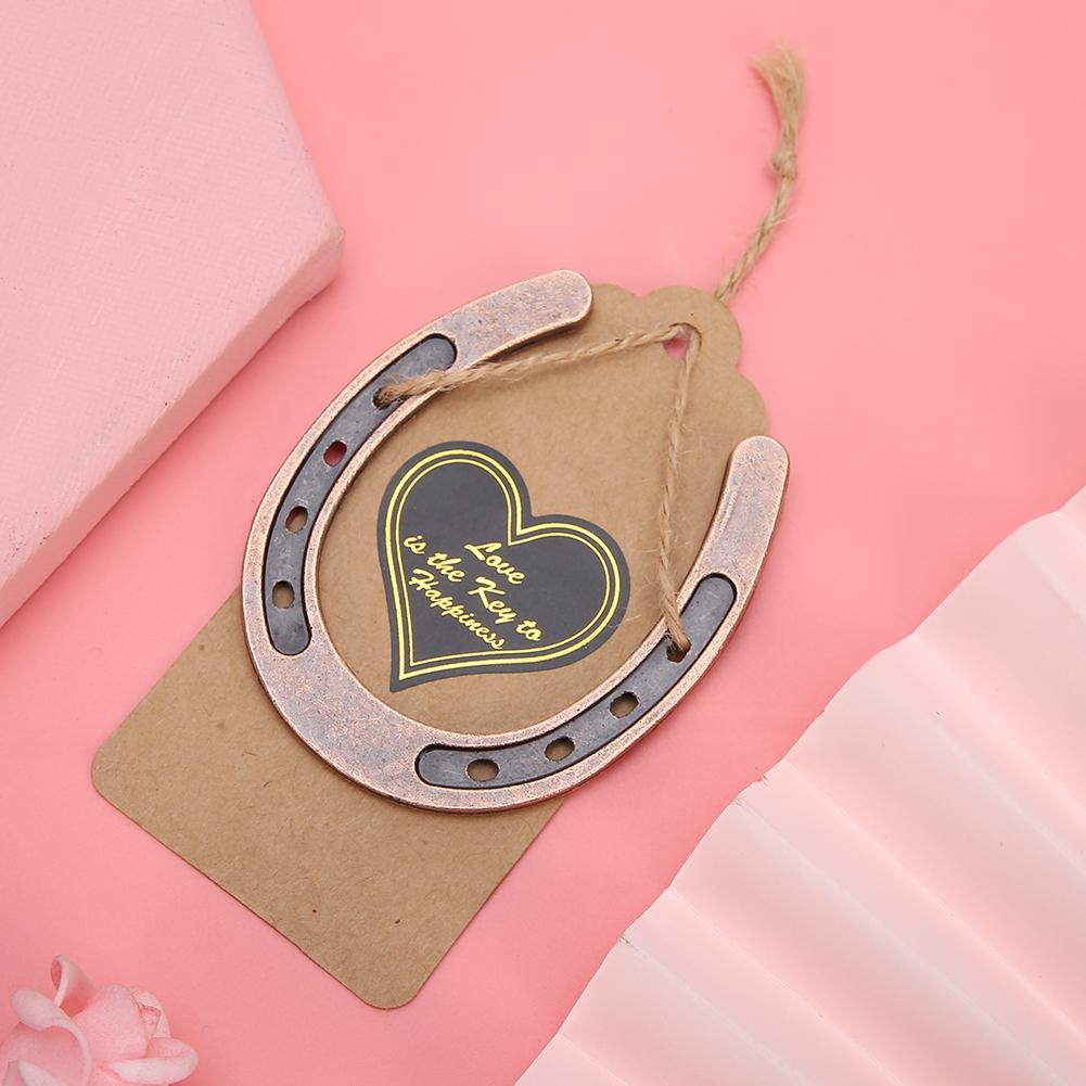 Metal Horseshoe Pendant Wedding Favors with Kraft Tags Wedding Decorations Party Supplies Gifts for