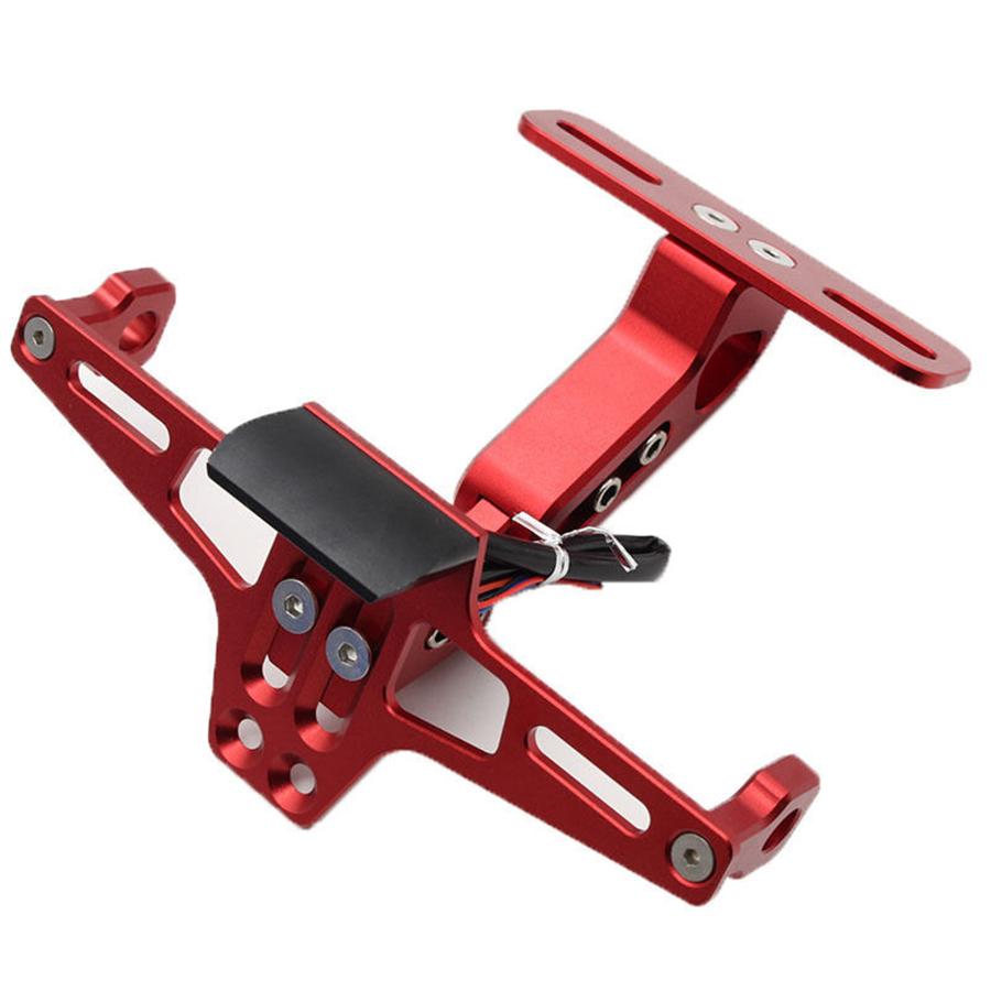 Motorcycle CNC License Plate Holder Bracket LED Rear Light Fender Eliminator Kit