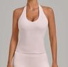 Women's Euro-American Halter Sports Vest: Tummy Control, Open Back, Breathable, Quick-Dry Yoga Top